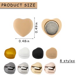 8 PCS Hijab Magnetic Pins Heart Shape Hijab Pins for Women Muslim Multi-Use Colorful Strength Hijab Pins for Clothing Scarf Magnets Valentines Day Gifts for Her (8 Colors)