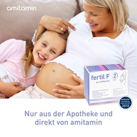 amitamin Fertil F Phase 2, 120 Capsules, for Pregnancy and Breastfeeding, Premium Complex Formula of Folate, Folic Acid, Omega-3 Fatty Acids DHA and EPA and 24 Micronutrients
