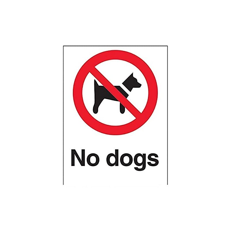 V Safety 54003AN-R No Dogs Prohibition Sign - Portrait -