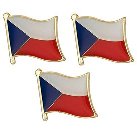 Pack of 3 x Flag of Czech Republic Metal Pin Badges České kovové odznaky