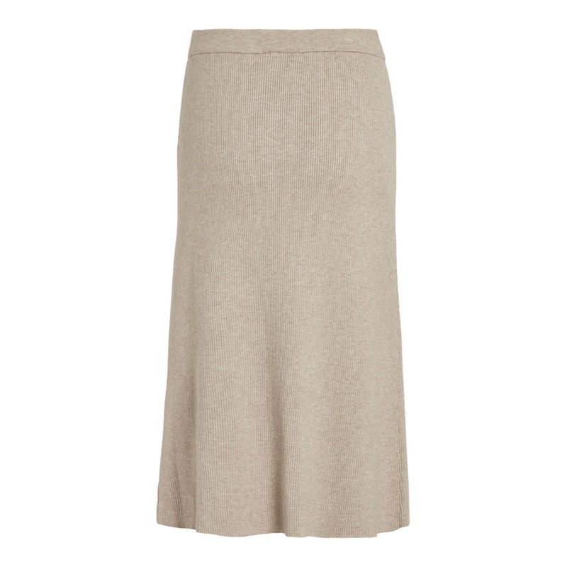 Vila Female Midi Skirt Knitted, Natural melange
