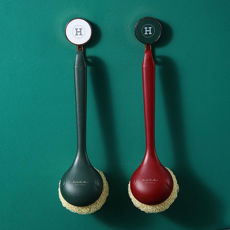 Kitchen Dish Scrubber with Long Handle, Heavy Duty Scrubbing Brushes