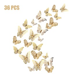 Allazone Butterfly Wall Stickers Wall Decal Decor Art Decorations Sticker Removable Hollow Butterfly 3 Sizes for Room Home Classroom Offices Bedroom Decor, 3 Colors (Style 2)