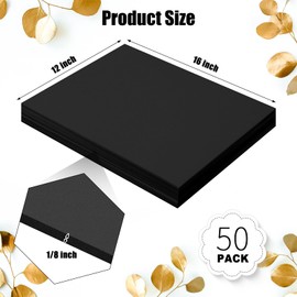 Frienda 50 Pack Foam Boards Core Backing Board 1/8 Inch Thickness Foam Poster Boards for Projects Boards Presentation Board for School Crafts Office Art Projects(Black,12 x 16 Inch)