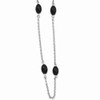 Stainless Steel IP Black-plated Beads 62in Necklace