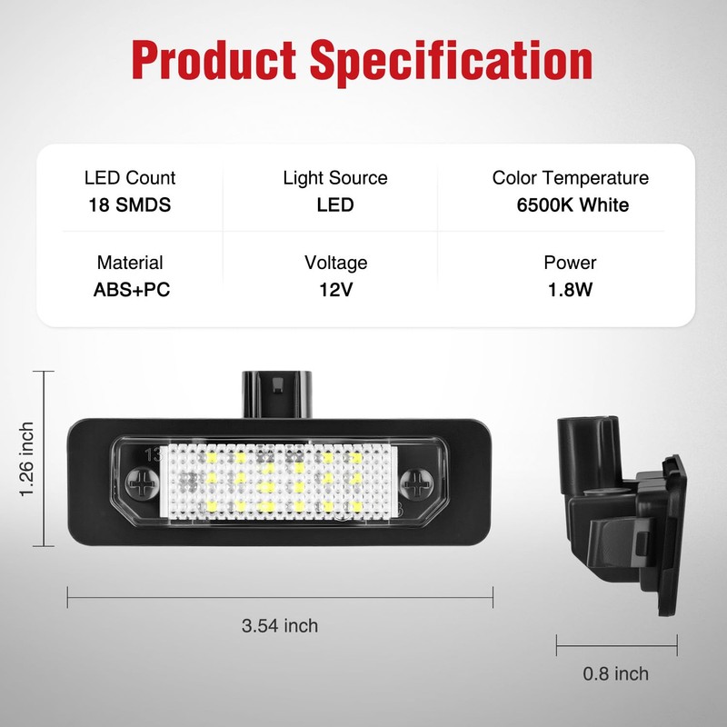 2PCS License Plate Lights for 2010 2011 2012 2013 2014