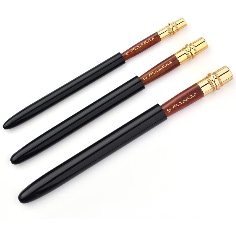 Fuumuui Kolinsky 3-Piece Round Travel Set Brush Set Professional Brush