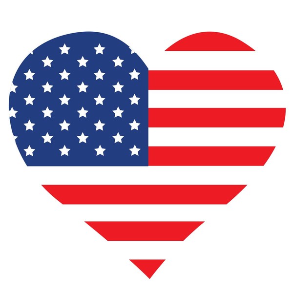 American Flag Heart Temporary Tattoos (10-Pack) | Skin Safe | MADE IN THE USA| Removable