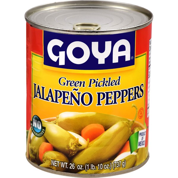 Goya Foods Green Pickled Jalapeno Peppers, Whole, 26 Ounce (Pack of 12)