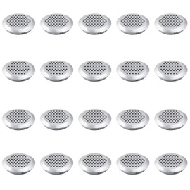 Leliafleury 20Pcs Air Vent Louver Round Ventilation Grilles Mesh Hole Soffit Vents Stainless Steel Air Vent Louver Hole for Kitchen Bathroom Cabinet Wardrobe (Silver, 53mm Bevel Mouth)