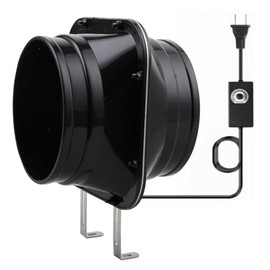 6 Inch Inline Duct Ventilation Exhaust Fan 412 CFM Duct Intake Fan High Efficiency Air Fan Quiet Copper Motor for Ducting Vents Bathroom Kitchen Grow Tents Hydroponics (6 Inch-412 CFM)