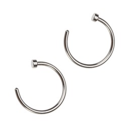 COLLBATH 8mm Titanium Steel Nose Hoop C-shaped Nose Comfortable and Safe for Boys Girls Silver