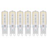 6pcs G9 LED Bulbs 7W Dimmable 360° Illumination Replacement Light