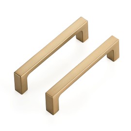 Ravinte 5 Pack Solid 3-1/2 Inch Kitchen Square Cabinet Handles Champagne Bronze Cabinet Pulls Dresser Drawer Pulls Kitchen Cupboard Hardware Handles