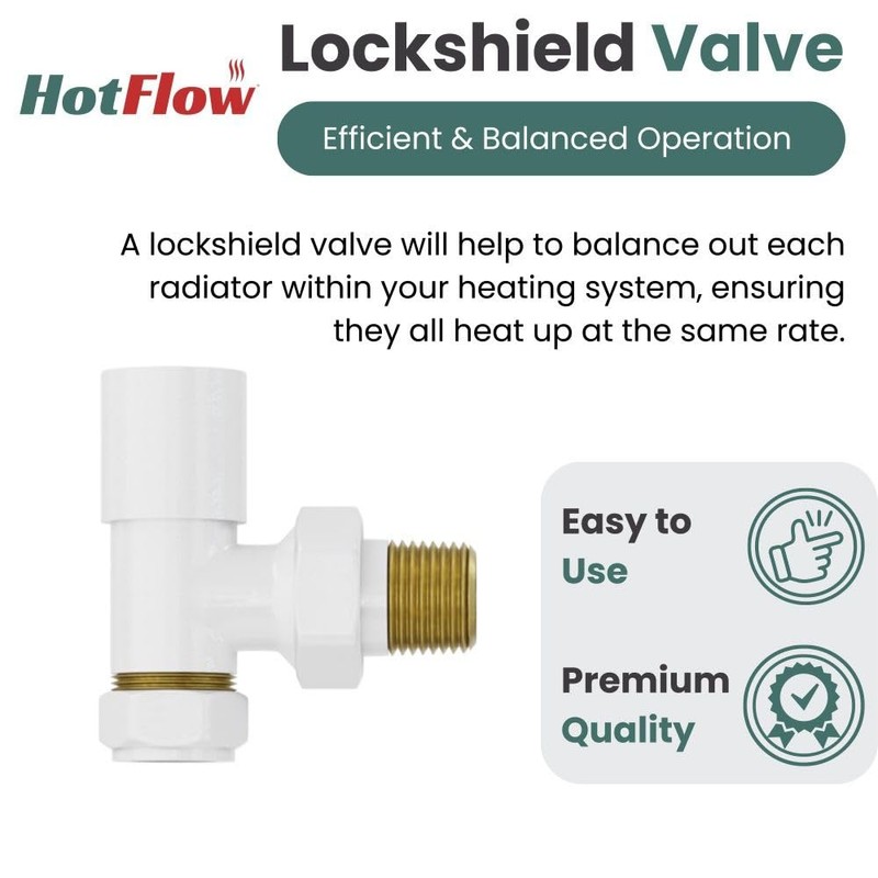 Hot Flow White Cascade Angled Modern TRV Thermostatic Radiator Valve