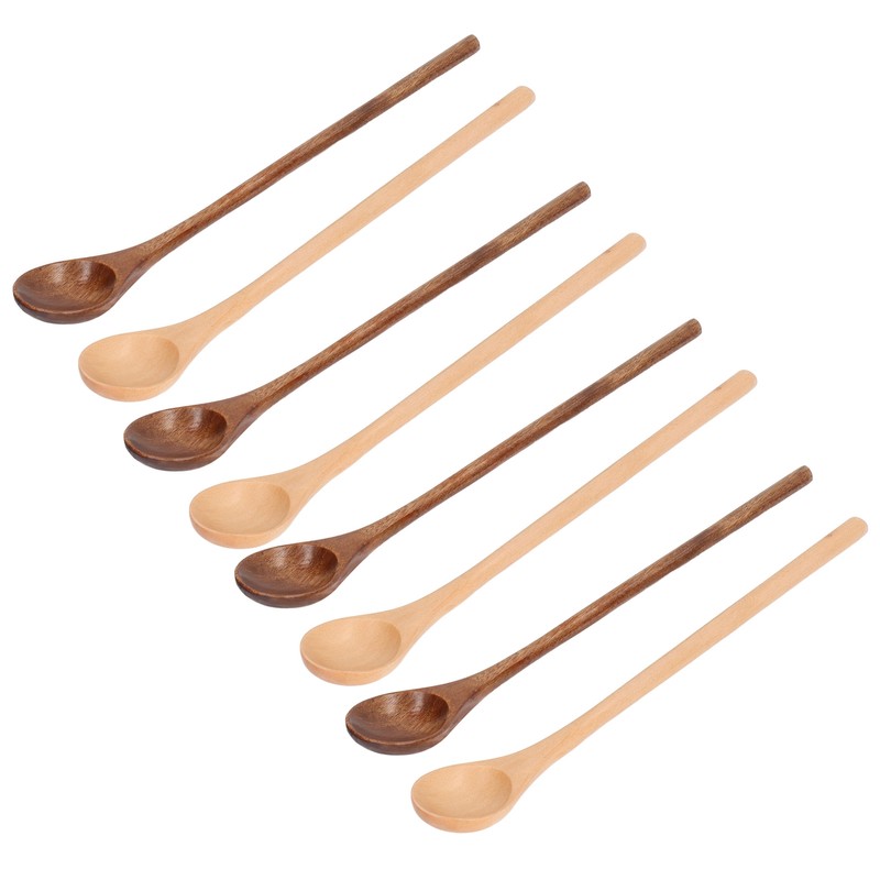 8 Pcs Wooden Spoon Beech Wood Safe Environmentally Friendly Wooden