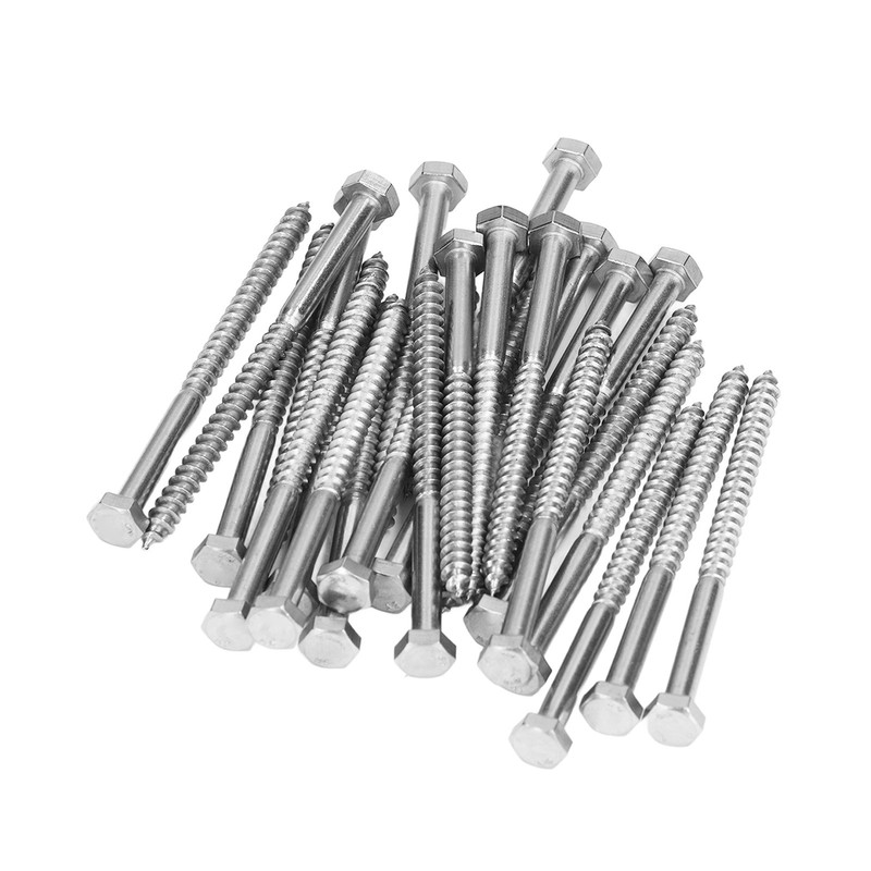 304 Stainless Steel Half Thread Bolt Wood Hex Lag Screws