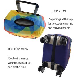 Rayleng Travel Luggage Cover Suitcase Protector Spandex Washable Fit 19-31 Inch Suitcase M, Travel, M