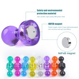 80 PCS Colorful Refrigerator Magnets, Strong Push Pin Magnets, 8 Assorted Color Office Magnets, Magnetic Push Pins Whiteboard Magnets for Map Locker Kitchen Home