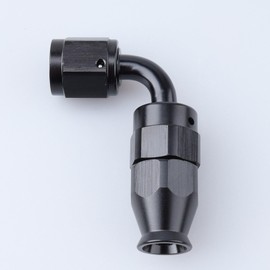 AC PERFORMANCE Aluminum 90 Degree Swivel Female 4AN Fitting for AN4 PTFE Teflon Fuel Line Hose End, Black
