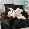 Sasttie Queen Comforter Set, Black 7 Pieces Bed in a