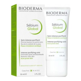 Bioderma Sebium Global 30 Ml Reduce Espinillas, Acne 2 Pack Grasa Día/noche