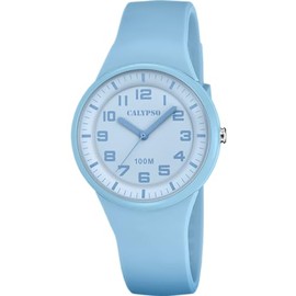 CALYPSO K5851/3 Trendy Women's Watch Rubber Case, Multi-Colour, Blue, blue, Strap.