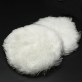 PHITUODA 8 Pcs Wool Polishing Pad 4 Inches Soft Sheepskin Buffing Pads with Hook and Loop Back for Compound Cutting & Polishing for Automotive, Marine, Furniture