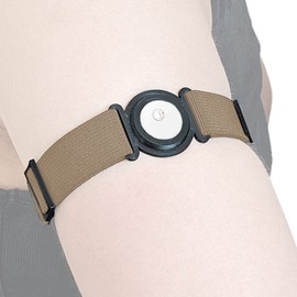 DiaBrothers Freestyle Libre 3 Fixation Strap Holder with Adjustable Bracelet – Holder: Black – Bracelet: Beige – Size: M (25-35 cm)