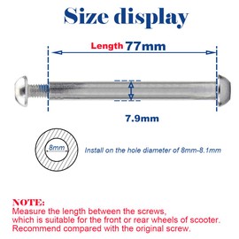 OTFAITP M8 8mm x 28mm-86mm Scooter Front Rear Axle Bolt 8.8 Grade Carbon Steel for Stunt Scooter Dash Teen/Adult Kick Scooter-800+lb Capacity
