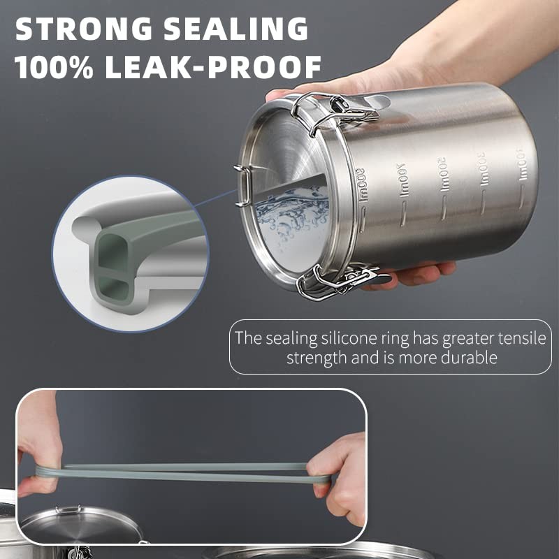 Tanjiae Stainless Steel Coffee Canister | 100% Airtight Metal Food