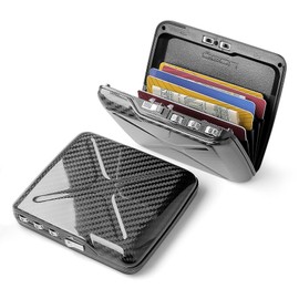 ÖGON -DESIGNS- Genuine carbon fiber wallet, the first pocket size vault made with carbon fiber, lockable with a 3 digit code, RFID protection card holder, Code wallet model