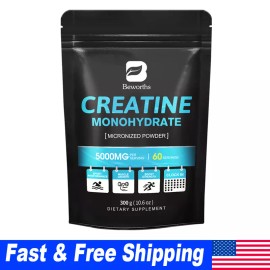 Polvo monohidrato de creatina micronizada 60 porciones, creatina sin sabor 10,6 oz