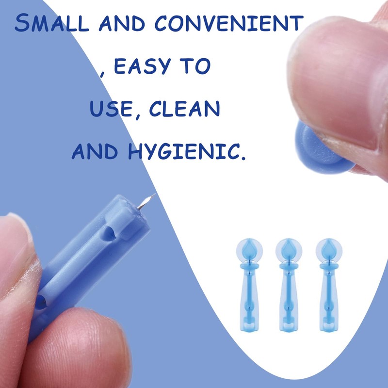 200 Pcs Pimple Needle Blackhead Blemish Remover,Milia Removal Needle Blue