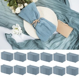 72 Pcs 20x20 Inch Dusty Blue Cheesecloth Napkins - Boho Rustic Gauze Table Decor for Home, Christmas, Weddings, Bridal & Party Events