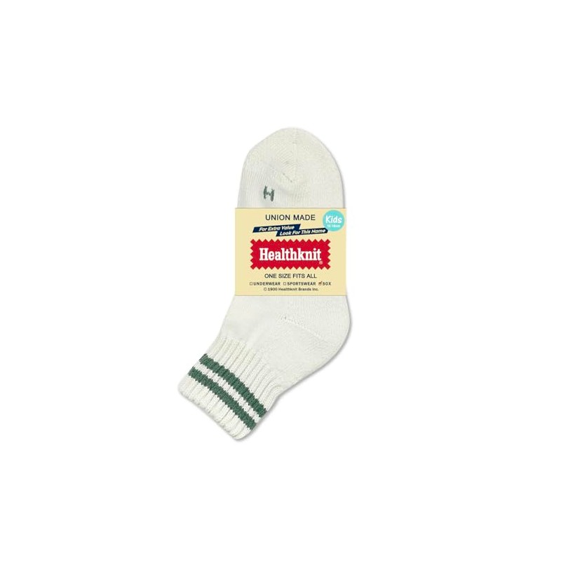 Health Knit Kids' Quarter Length Line Socks, 3-Piece Pack, 003