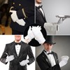BORISCA 4 Pairs Parade Gloves White Gloves, Cotton White Ceremonial