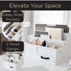 BLU MONACO White Desktop Organizer with Drawer – Paper Wood
