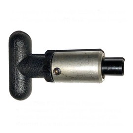 SBDs (Pack of 2) 'POP' Pull Pin 1" Diameter x 1-1/2" Length Weld ON Steel Barrel | 1/2" Diameter Spring Loaded Zinc Plated Steel Plunger | Plastic T Handle Knob | Knurled Round Nut w/Grub Screw Lock.