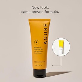 Acure | Limpiador facial iluminador con nutrientes y antioxidantes | Elimina suciedad, grasa y maquillaje, 118 ml