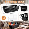 Domensi 12 Pcs Slim Plastic Storage Baskets for Organizing Back