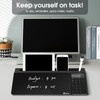 Varhomax Glass Desk Whiteboard Gray with Calculator, Desktop Organizer Dry