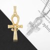 Cysnuc Eye of Horus Ankh Cross Pendant Necklace 18K White