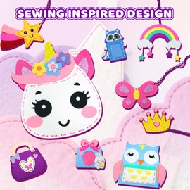 powerful xishan Sewing Kit for Kids, Unicorn 9 Thick Easy DIY Projects Sewing Kits, Beginners Girls Arts & Crafts for Ages 4-8, Instructions & Felt, 4 Year Old Girl Birthday Gifts, Enlightenment