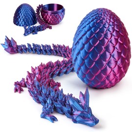 3D Gedruckter Drache, Realistische Dracheneier im Ei Gelenkiger Voll Beweglicher, Kristalldrache mit Drachenei, Zappelspielzeug für Kinder Erwachsene Heim Büro Schreibtischspielzeug