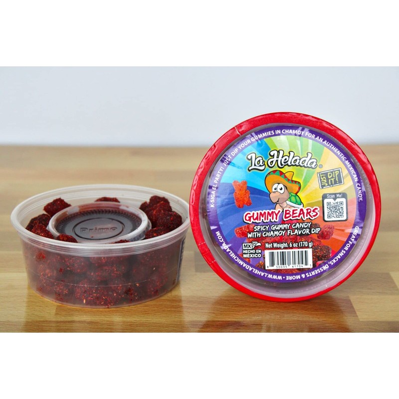La Helada Gummy Bears- Spicy Candy- with Chamoy Dip, 1.0