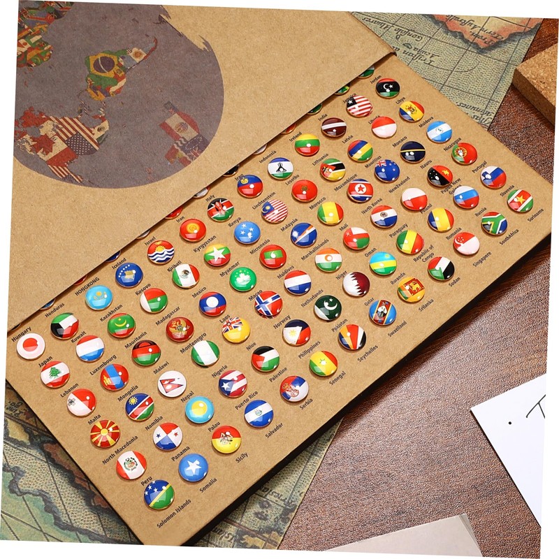 Operitacx 291 Pcs Flags Push Pins, National Flag Pins thumb