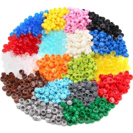 1000 Pieces Round Plate 1 x 1 Building Blocks Round Plates Parts MOC Colours Multicoloured Transparent Brick Dots Loose Plug Stones Set Compatible with 4073