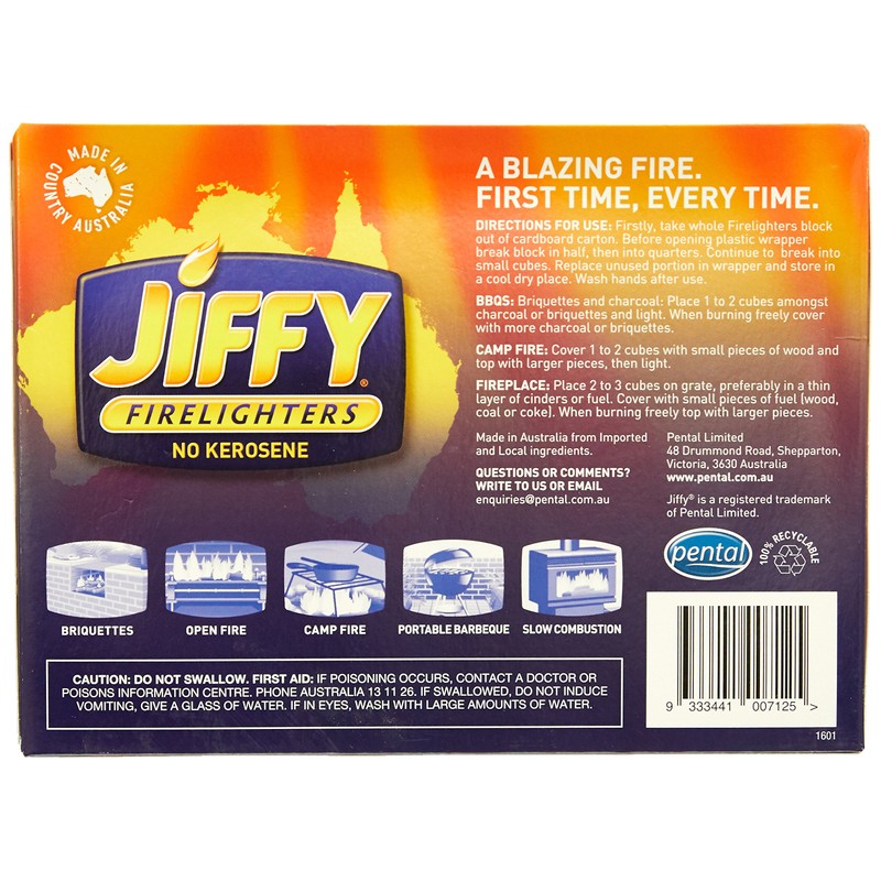 Jiffy Firelighter 24 Cubes, White