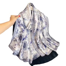 K-Elewon Silk Scarf Head scarf Fashion Scarves Long Lightweight Sunscreen Shawls for Women (H23)